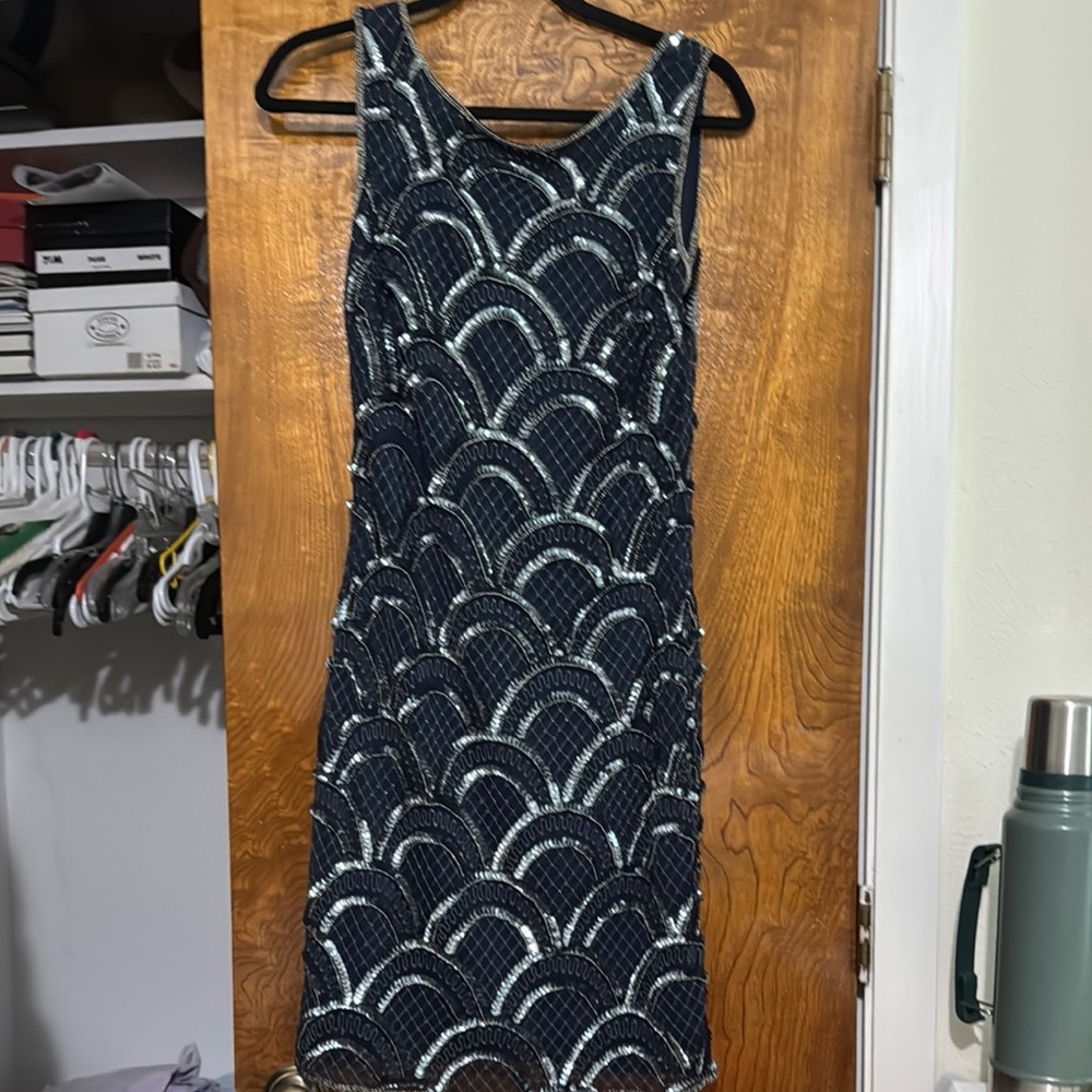 Elegant Black and White Patterned Dress